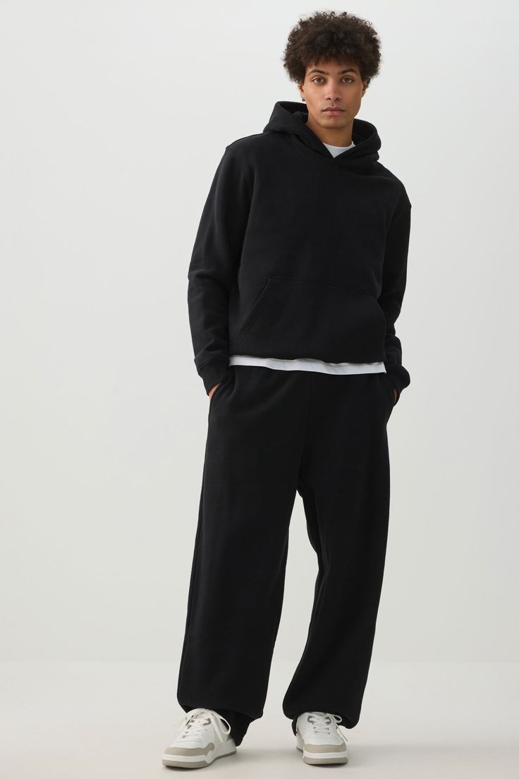 UNISEX BLACK BAGGY CARGO